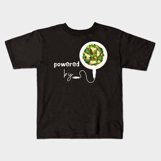 Powered by Cesar Salad Kids T-Shirt by leBoosh-Designs